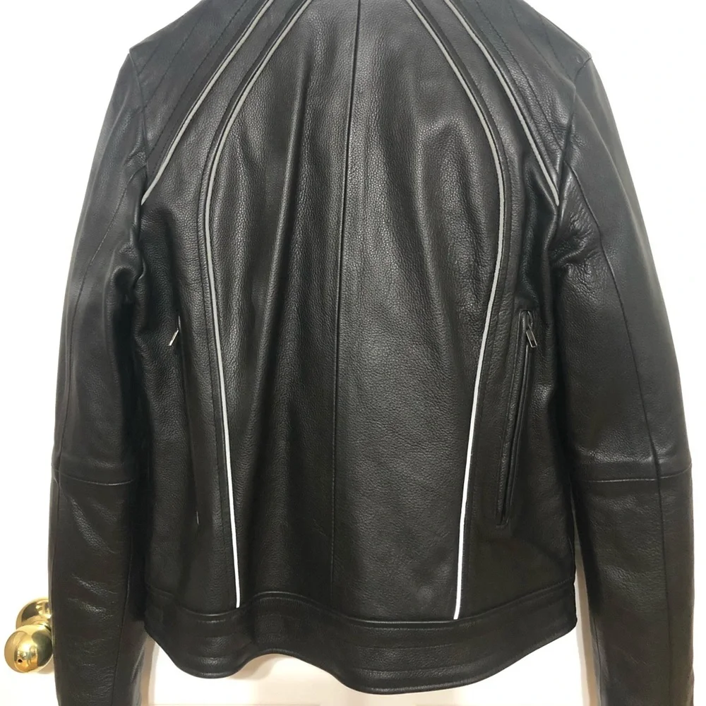 Leather Motorcycle Riding Jacket - Picture 2 of 12